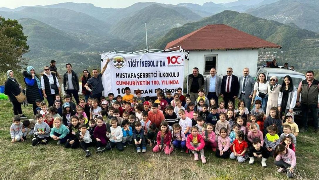 Cumhuriyetin 100. Yılında, Mustafa Şerbetci İlkokulu Fidanları; 100 Fidan Dikiyor